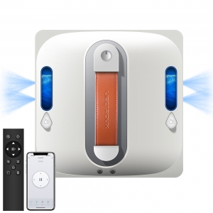 Window Cleaning Robot Liectroux S11, 4-Way Water Spray, Home Glass Floor Wall Tiles Cleaner Robot, Robot Vacuum Cleaner for Windows, Intelligent Navigation, Multiple Safety System, Frameless Works, Remote and App Control,Voice Prompts, 8 Microswitches