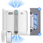 Window cleaning robot Liectroux S9,with 2 roller brushes, 6-way water pump spray,brushless motor,10KPa suction,frameless works,8 microswitches,safety rope & power cord 2 in 1,app & remote control,voice prompts